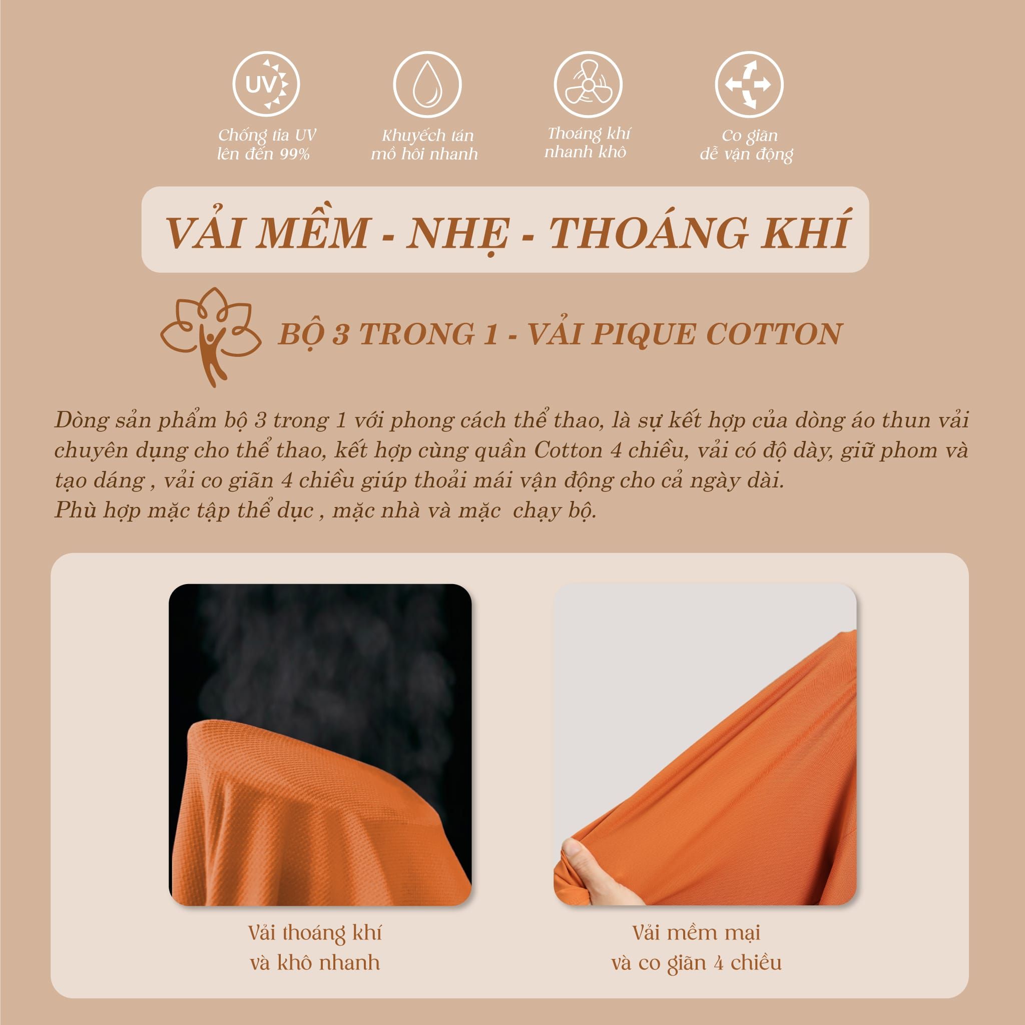 Set đồ bộ nữ kiểu quần dài tay ngắn chất pique 523p 3382