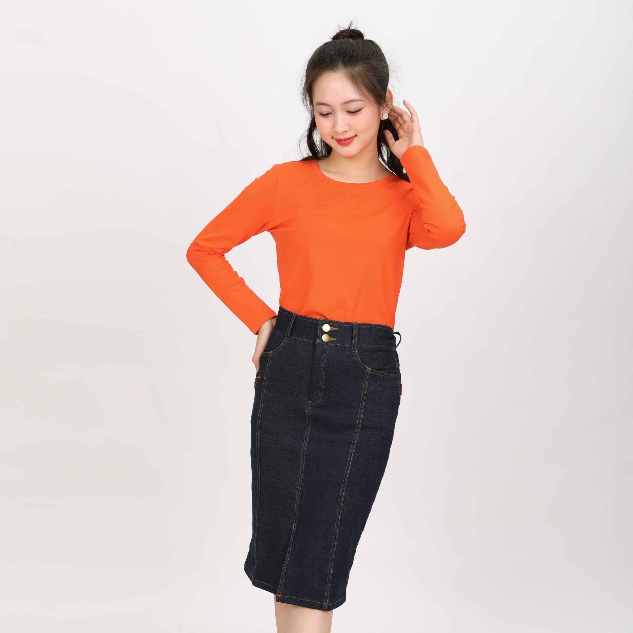 Áo thun nữ tay dài Cổ Tròn chất cotton siêu mát 020p 0263