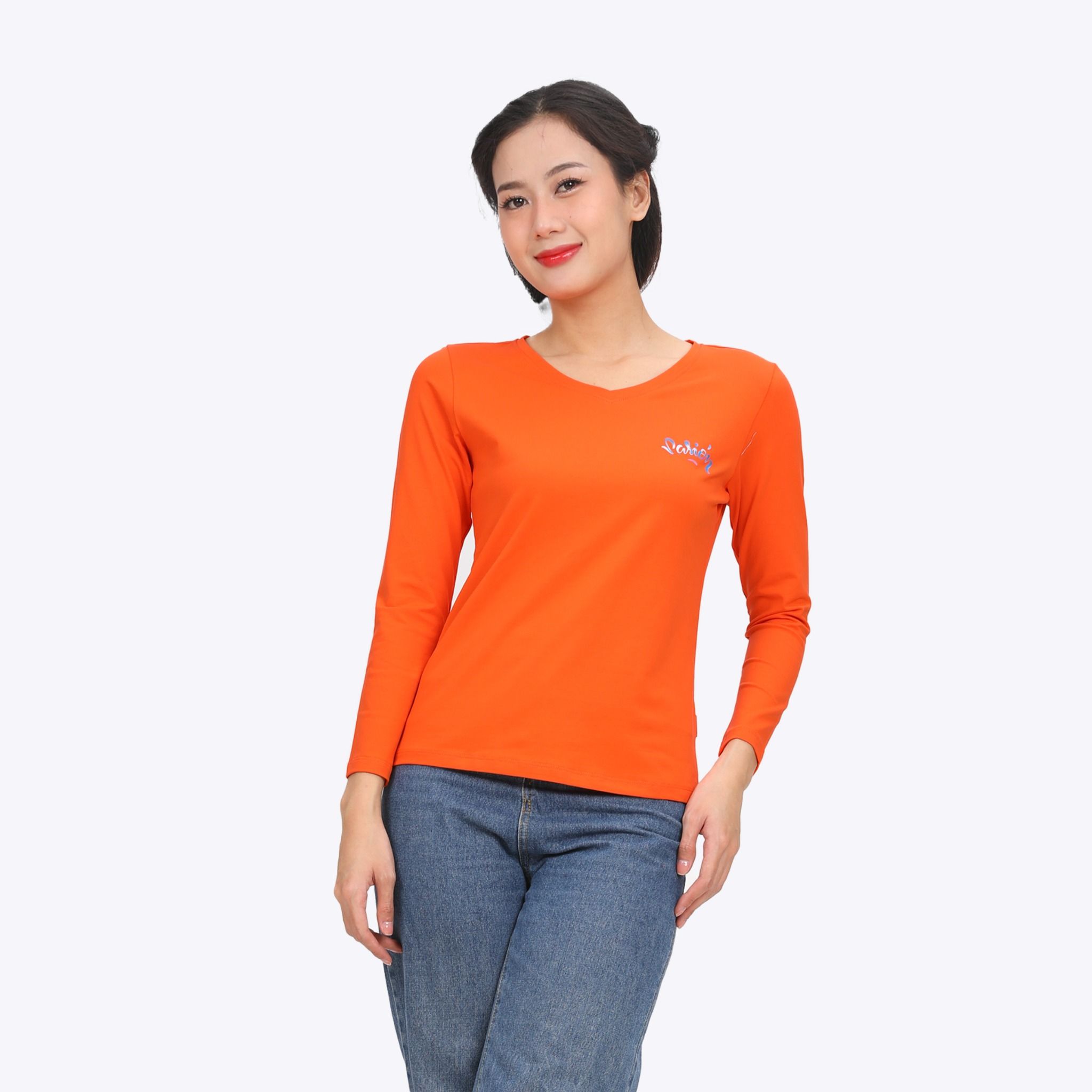 Áo thun nữ tay dài Cổ Tim chất cotton siêu mát 020p 0271