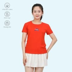Áo thun nữ tay ngắn cổ tròn form suông chất cotton siêu mát 020p 0339