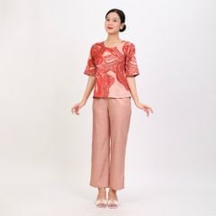 Set đồ bộ nữ kiểu quần dài tay ngắn chất lụa nhung 263p 6066