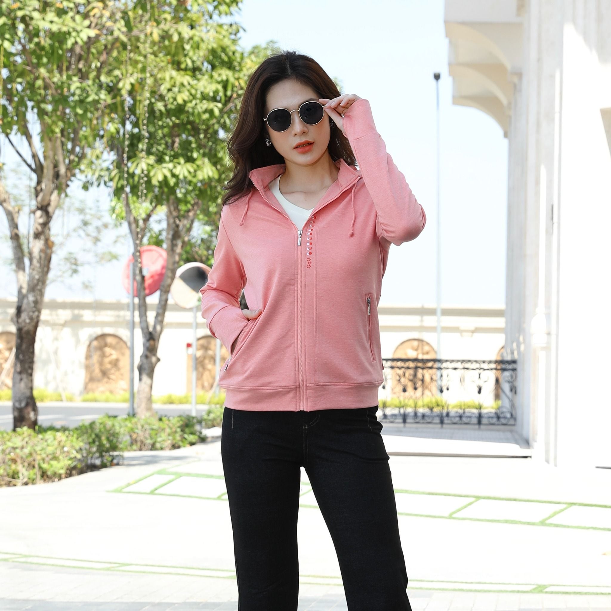 Áo khoác nữ chống nắng, chống UV chất vảy cá cotton cvc mát 401p 1289