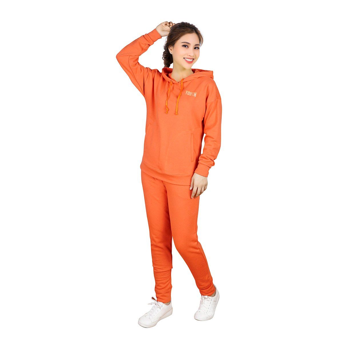 Bộ nữ thể thao kiểu quần dài tay dài chất vảy cá cotton cvc mát kiểu dệt chân cua 403p 3191