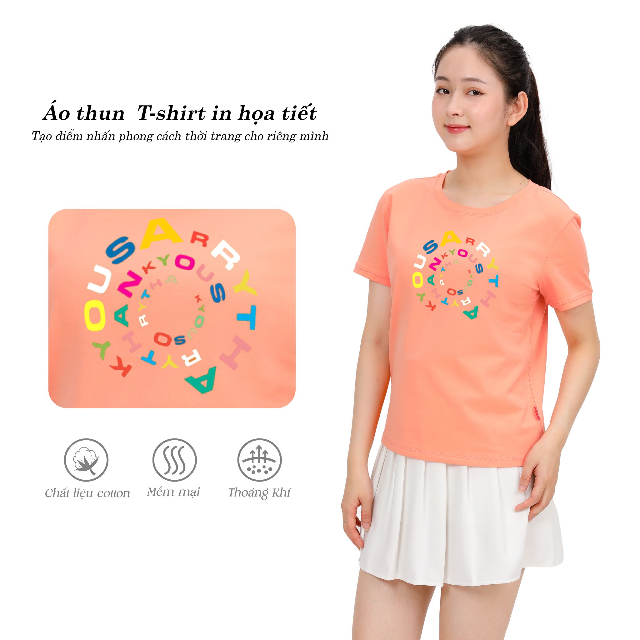 Áo thun nữ tay ngắn form cơ bản chất cotton siêu mát 020p 1942