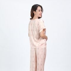 Set đồ bộ nữ kiểu quần dài tay ngắn chất lụa nhung 263p 3351