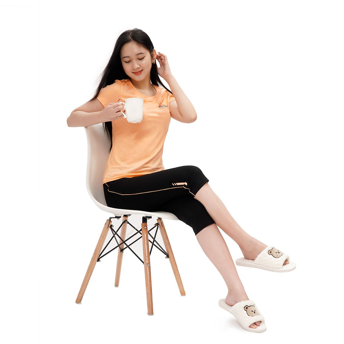 Set đồ bộ nữ kiểu quần lửng nữ thể thao kiểu quần lửng tay ngắn chất melan lưới 344p 4232