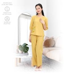 Đồ Bộ Mặc Nhà Quần Dài Tay Ngắn Linen 383p 3354