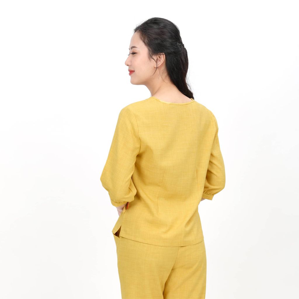 Đồ Bộ Mặc Nhà Quần Dài Tay Ngắn Linen 383p 3354