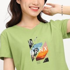 Áo thun nữ tay ngắn Form Suông Cổ Tim chất cotton siêu mát 190p 0323