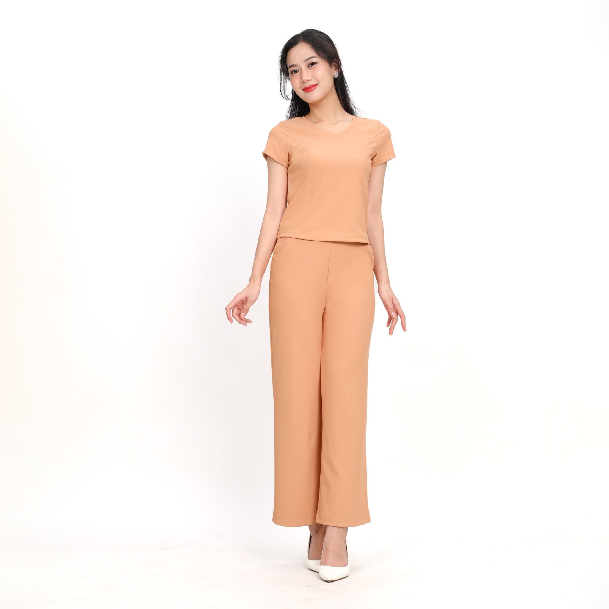 Set đồ bộ nữ kiểu quần dài tay ngắn chất rib chất cotton siêu mát 223p 3401