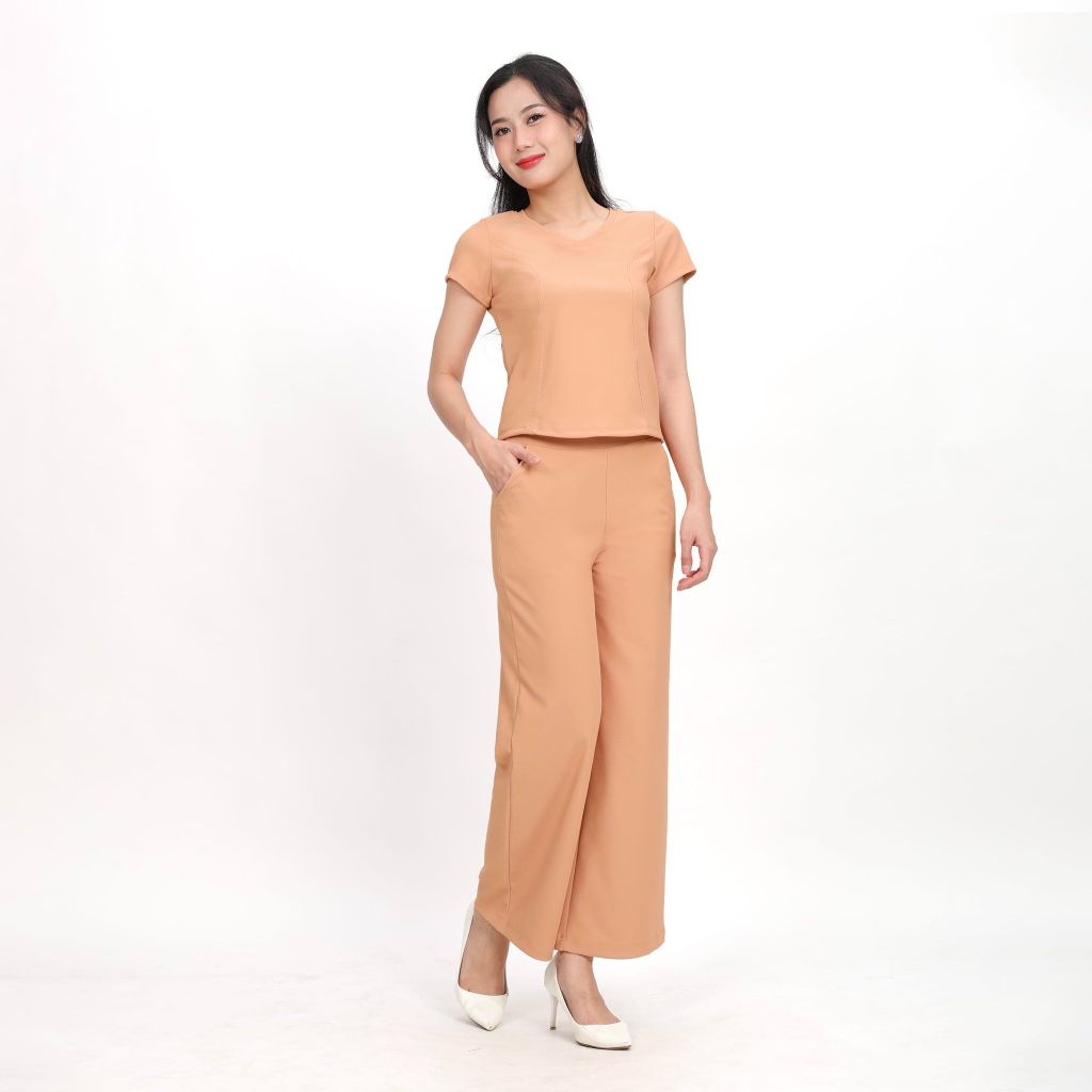 Đồ Bộ Nữ Kiểu Quần Dài Tay Ngắn Chất Rib Cotton 223p 3401