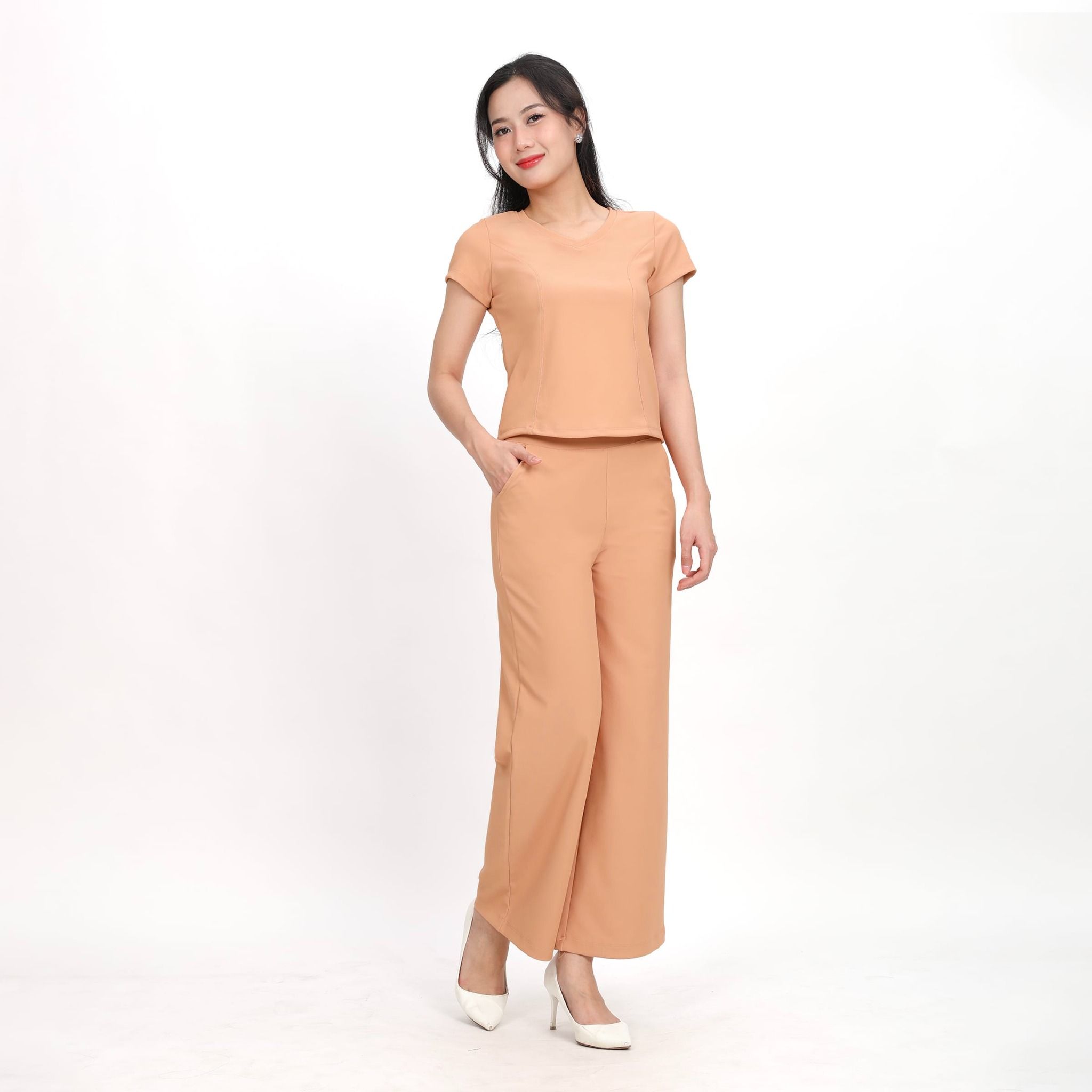 Set đồ bộ nữ kiểu quần dài tay ngắn chất rib chất cotton siêu mát 223p 3401