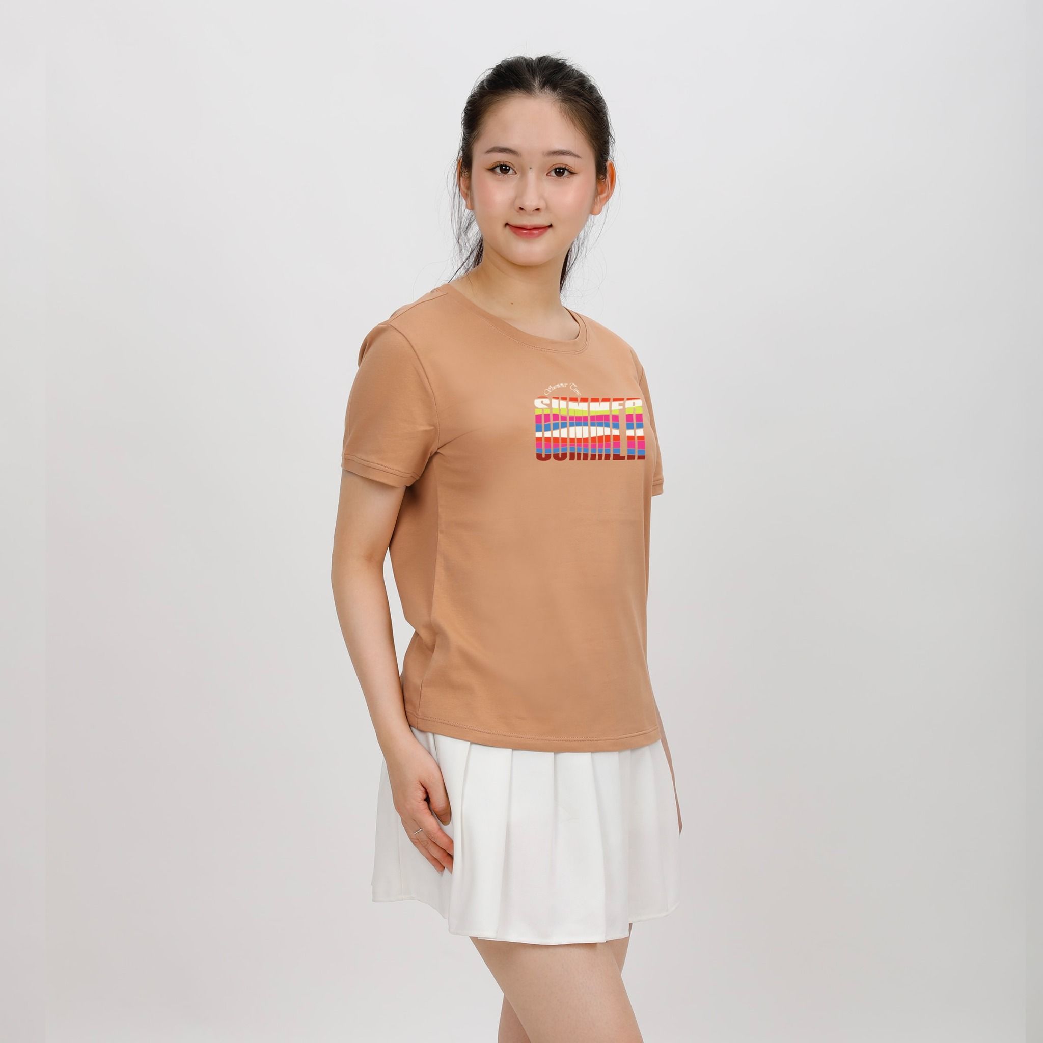 Áo thun nữ tay ngắn form cơ bản chất cotton siêu mát 020p 0307