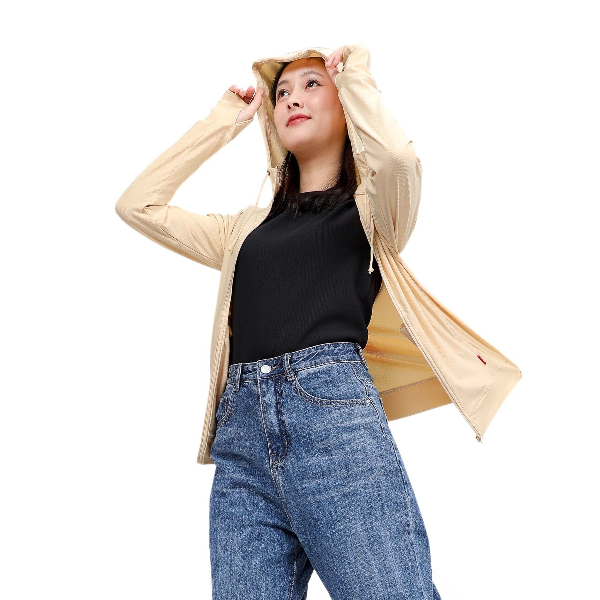 Áo khoác nữ chống nắng, chống UV có nón chất poly cát 311p 1270