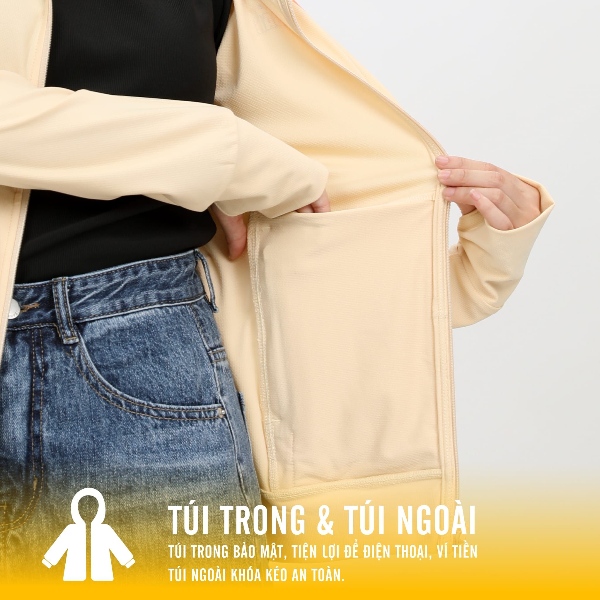Áo khoác nữ chống nắng, chống UV có nón chất poly cát 311p 1270