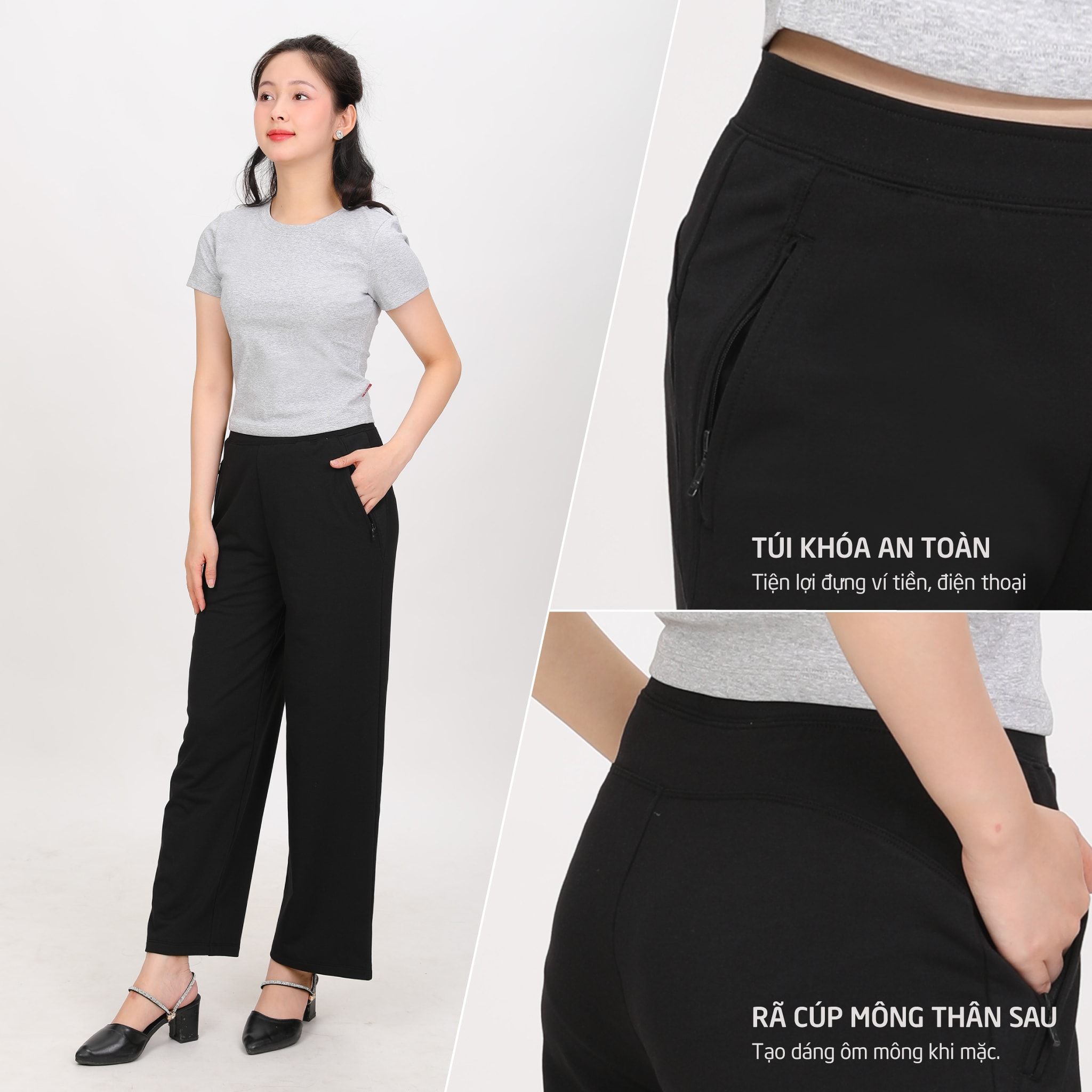 Quần dài form suông chất vảy cá cotton cvc mát QD 408p 8062