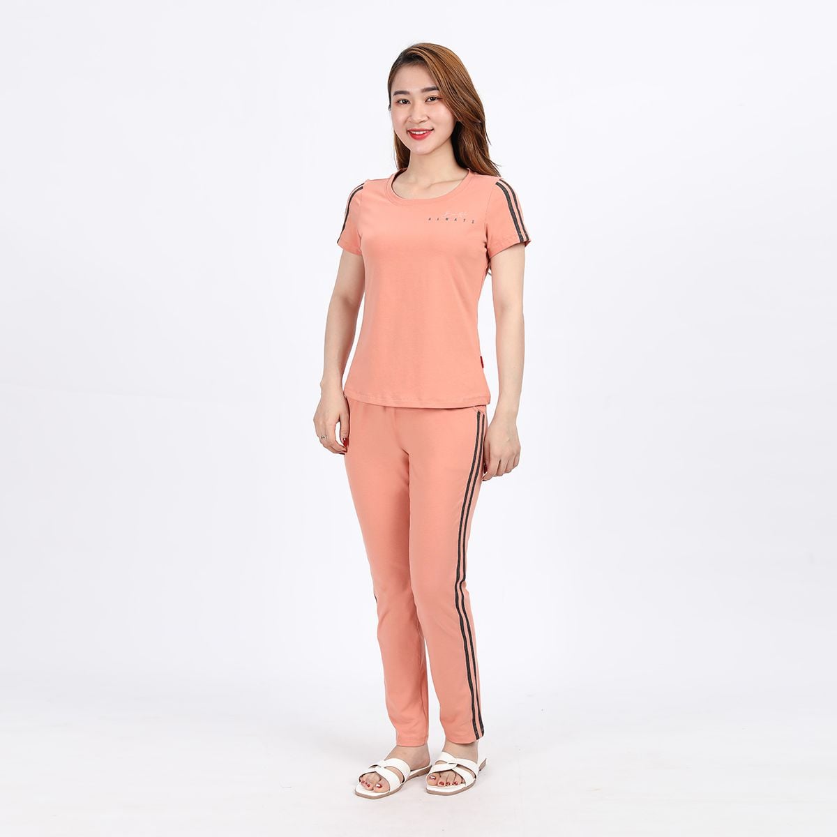 Set đồ bộ nữ kiểu quần dài tay ngắn cotton cvc mát 193p 3329