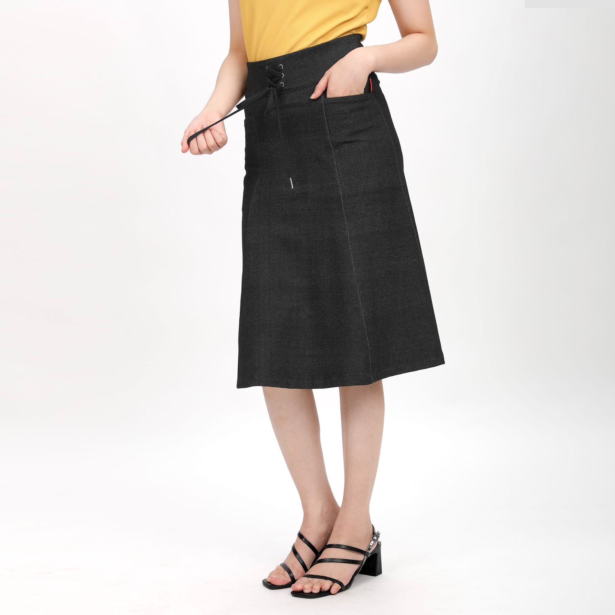 Chân váy dài chất jean thun 502p 8059