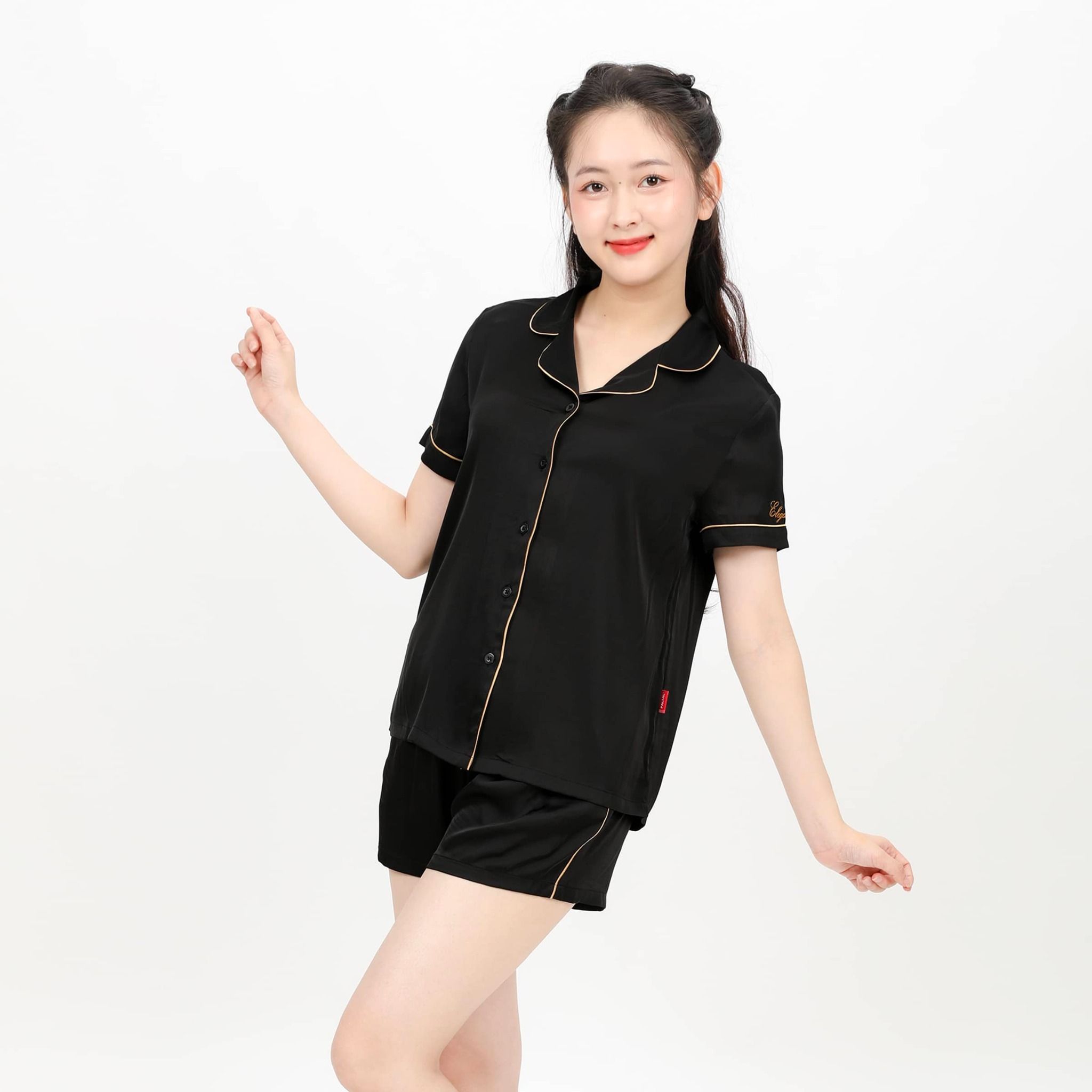 Set đồ bộ nữ kiểu quần đùi tay ngắn chất lụa nhung 265p 2021