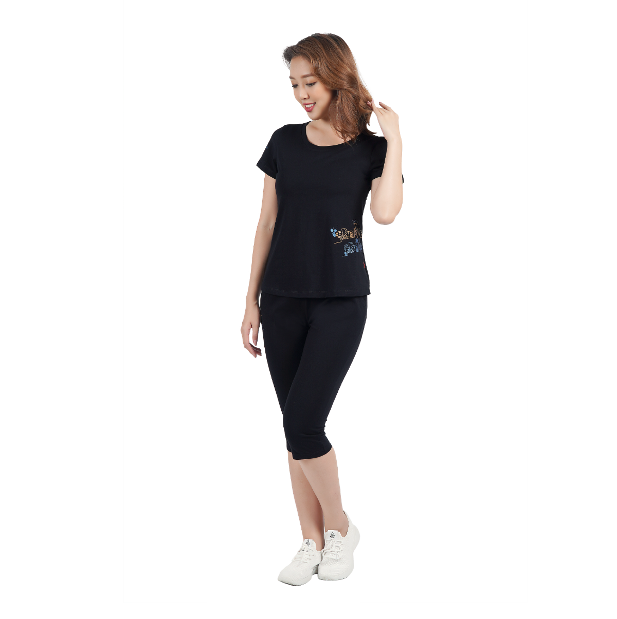 Set đồ bộ nữ kiểu quần lửng tay ngắn chất cotton siêu mát 024p 4247
