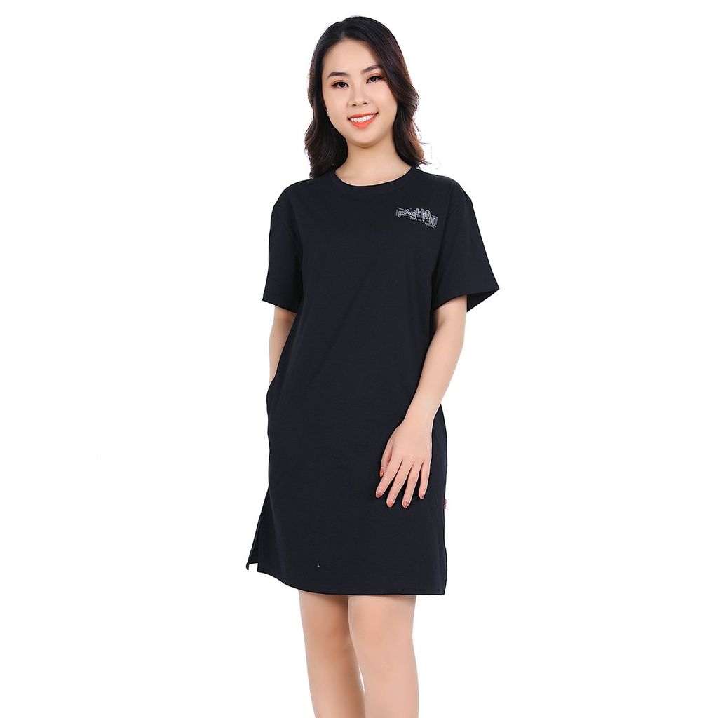 Váy đầm suông mặc nhà vải cotton tay ngắn 022p 2010