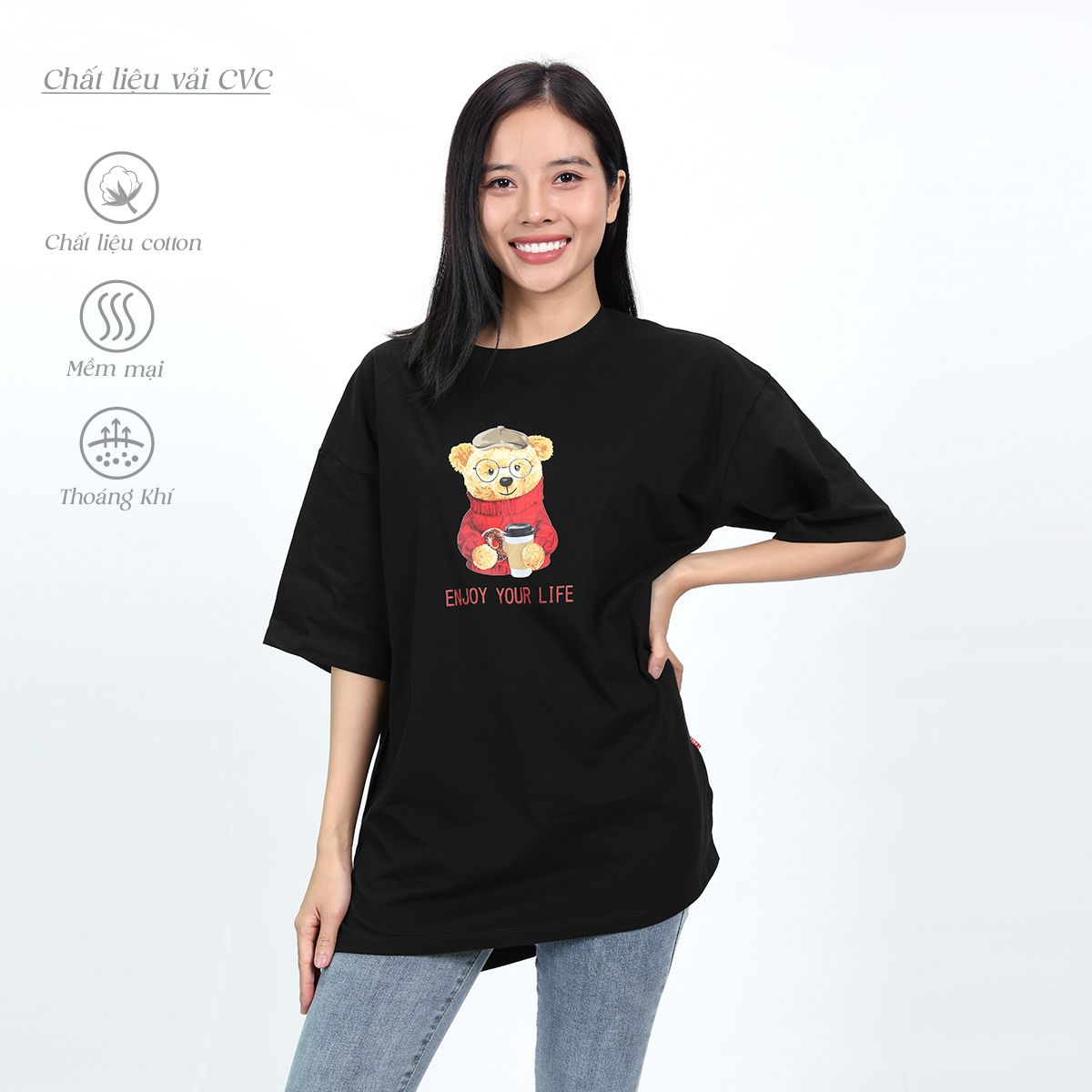 Áo thun nữ tay ngắn chất cotton siêu mát form rộng 020p 0231
