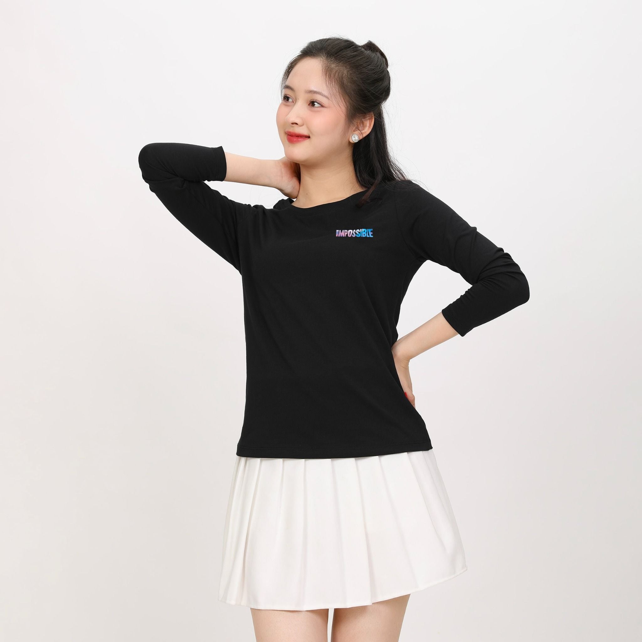 Áo thun nữ tay dài Cổ Tròn chất cotton siêu mát 020p 0270