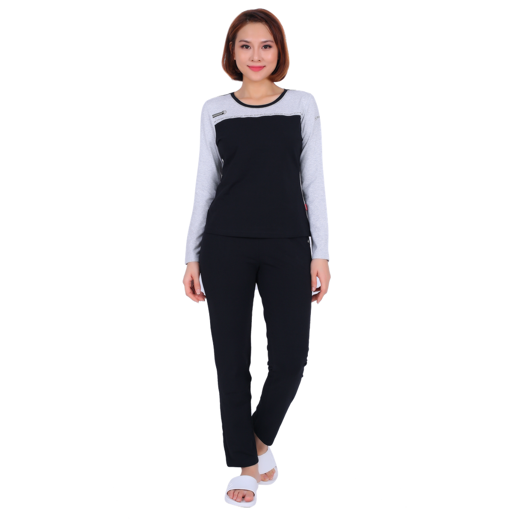 Đồ bộ nữ thể thao tập gym, yoga kiểu quần dài tay dài cotton 033p 1468