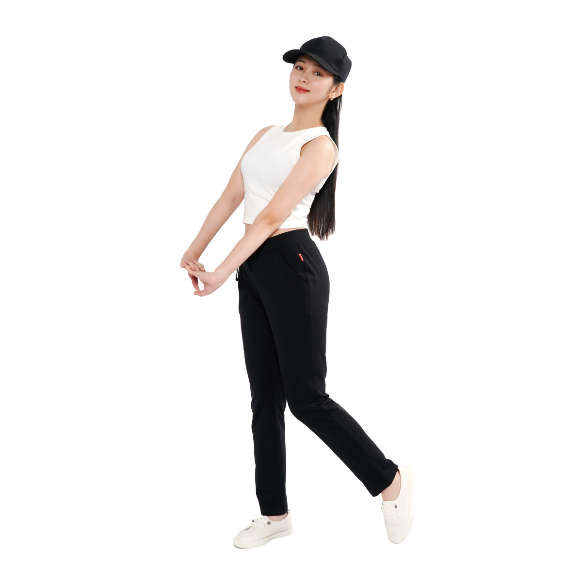 Quần thể thao nữ ống dài thun chất vảy cá cotton cvc mát 408p 8007