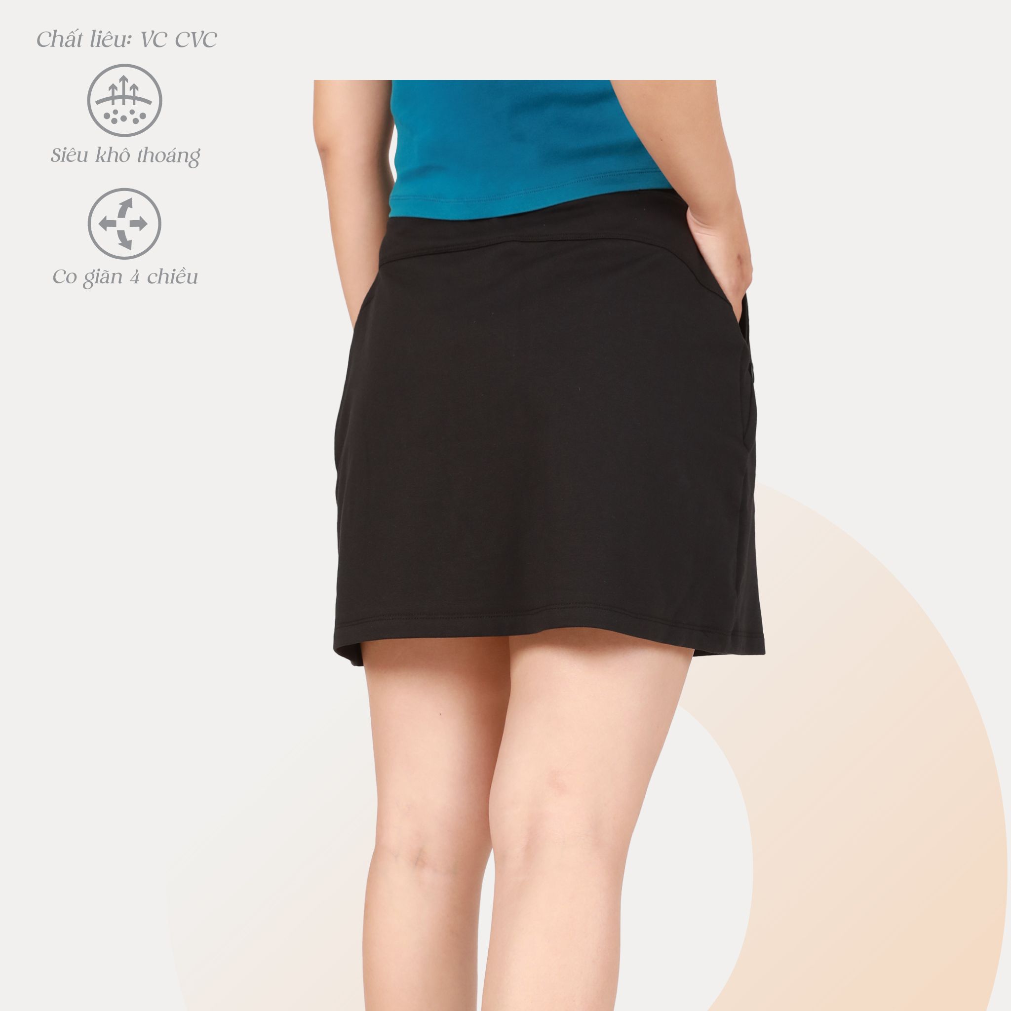 Chân váy chất vảy cá cotton 402p 8075