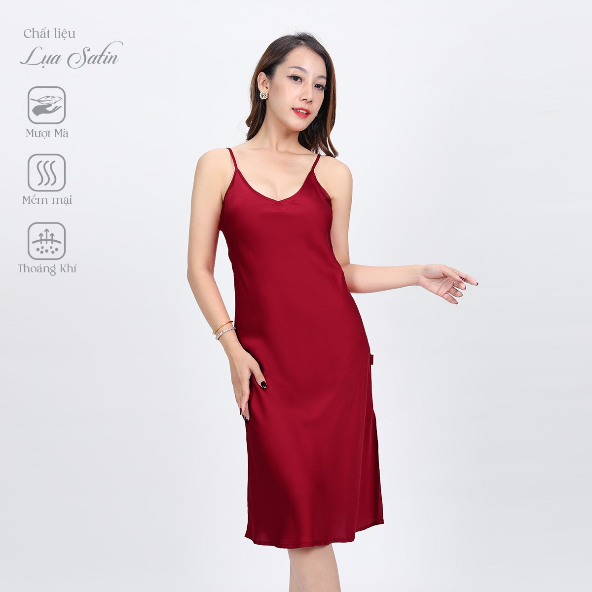 Mua Váy ngủ lụa satin hai dây hở lưng sexy cao cấp Q25  Đầm ngủ nữ hai dây  gợi cảm  Đồ ngủ nữ sexy  Đồ ngủ mạc nhà 