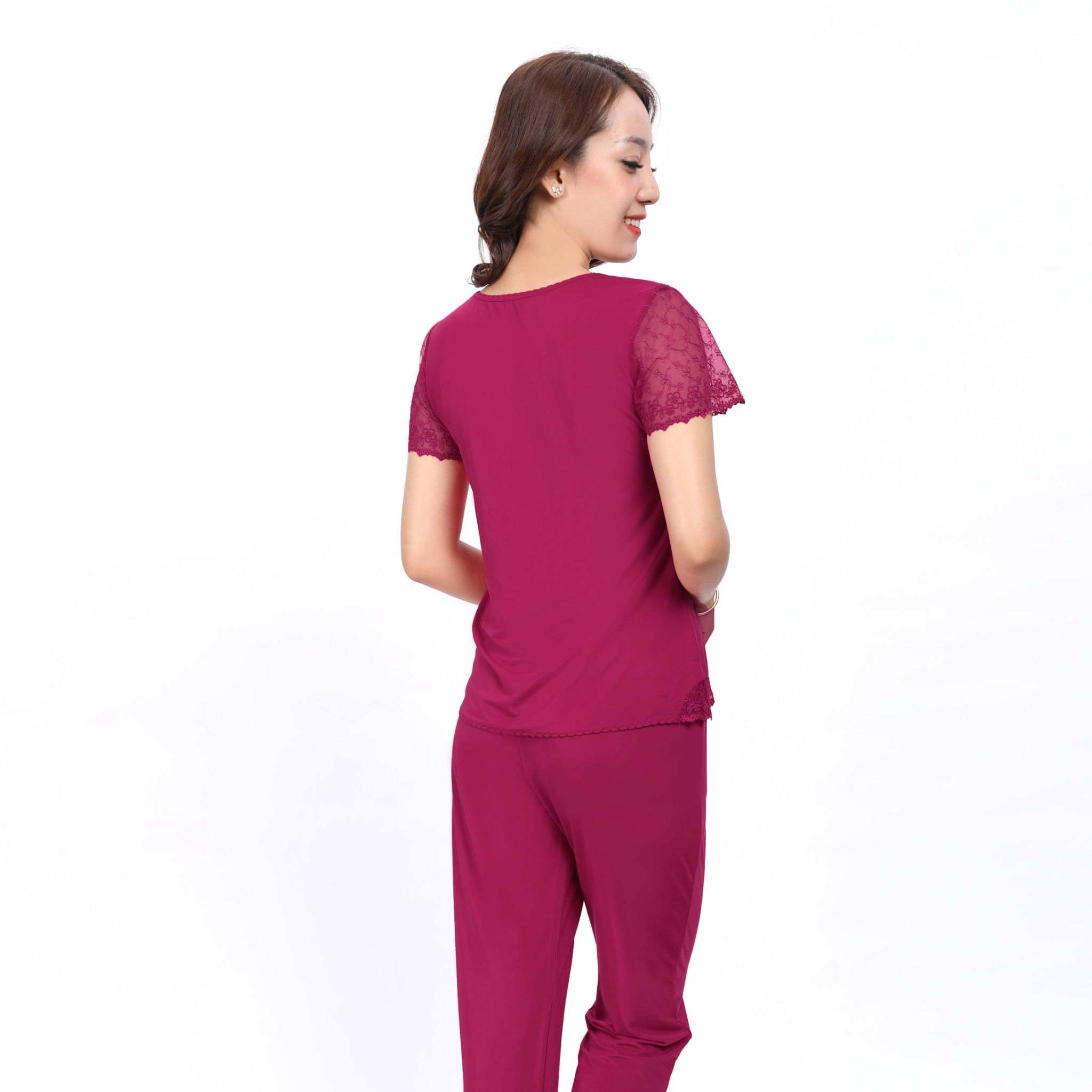Set đồ bộ nữ kiểu quần dài tay ngắn chất thun lạnh siêu bền 013p 3068