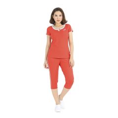 Bộ đồ nữ mặc nhà thể thao kiểu quần lửng tay ngắn cotton 024p 3472