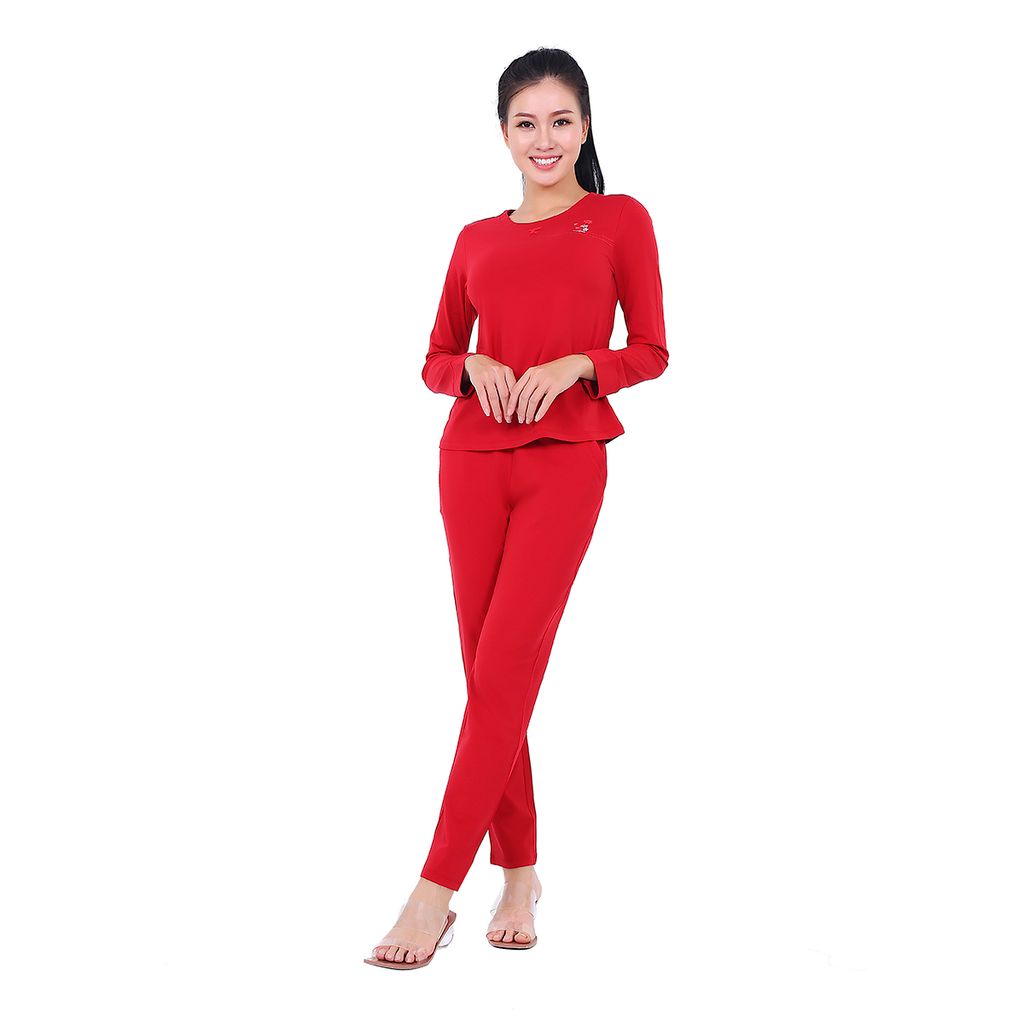 Đồ bộ nữ mặc nhà kiểu quần dài tay dài cotton 033p 3094