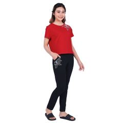 Đồ bộ nữ mặc nhà kiểu quần dài tay ngắn 3 trong 1 cotton 023p 3034