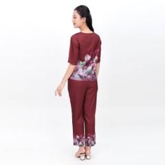 Set đồ bộ nữ kiểu quần dài tay ngắn chất lụa nhung 263p 6050