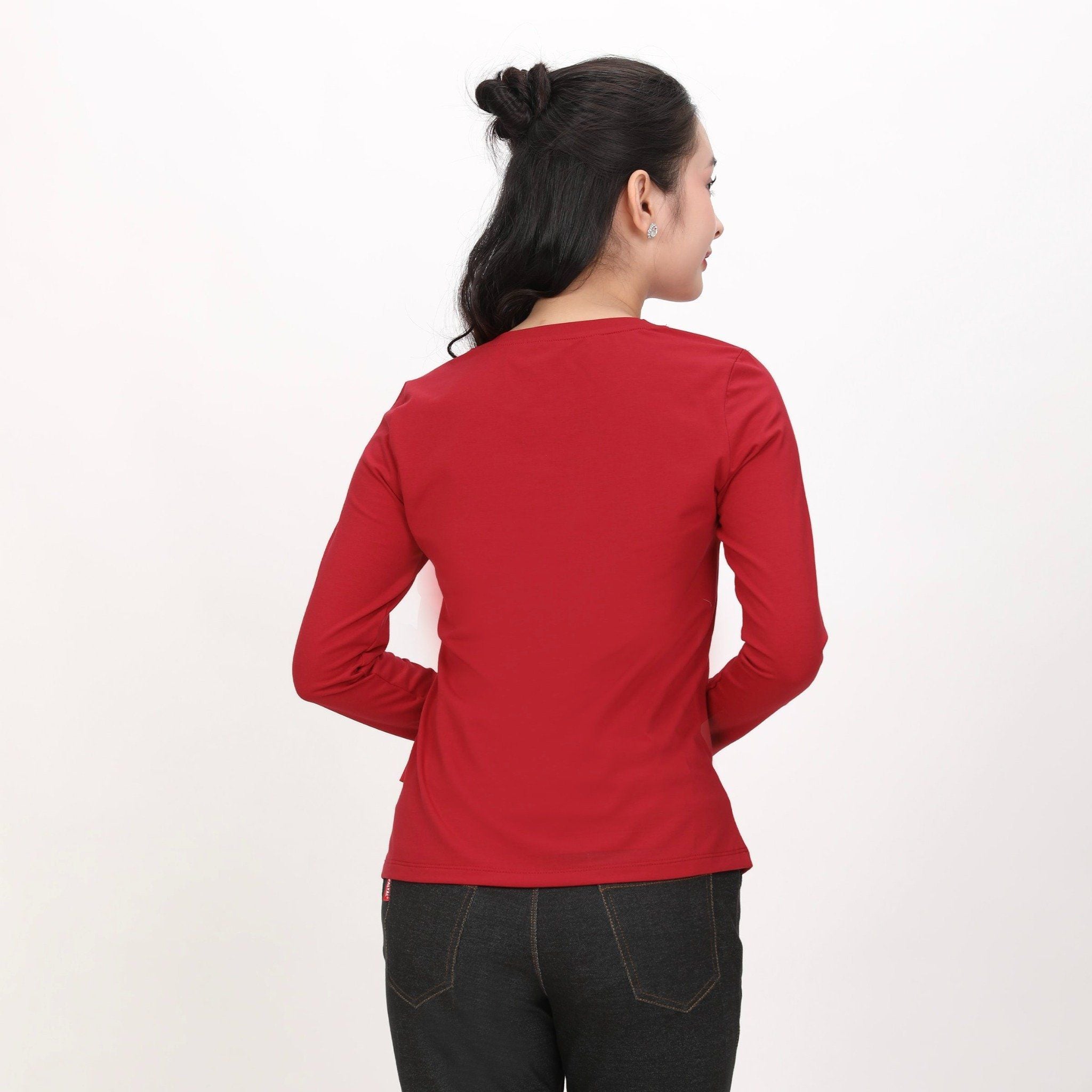 Áo thun nữ tay dài Cổ Tròn chất cotton siêu mát 020p 0270