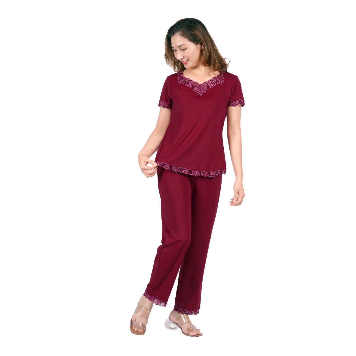Set đồ bộ nữ kiểu siêu bền kiểu quần dài tay ngắn chất thun lạnh 013p 3304