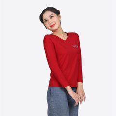 Áo thun nữ tay dài Cổ Tim chất cotton siêu mát 020p 0271
