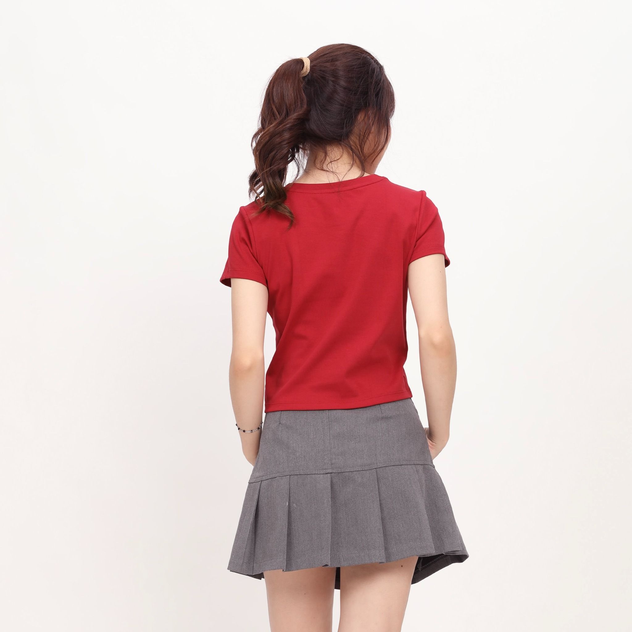 Áo thun nữ croptop tay ngắn Cổ Tròn chất rib chất cotton siêu mát 220p 0265
