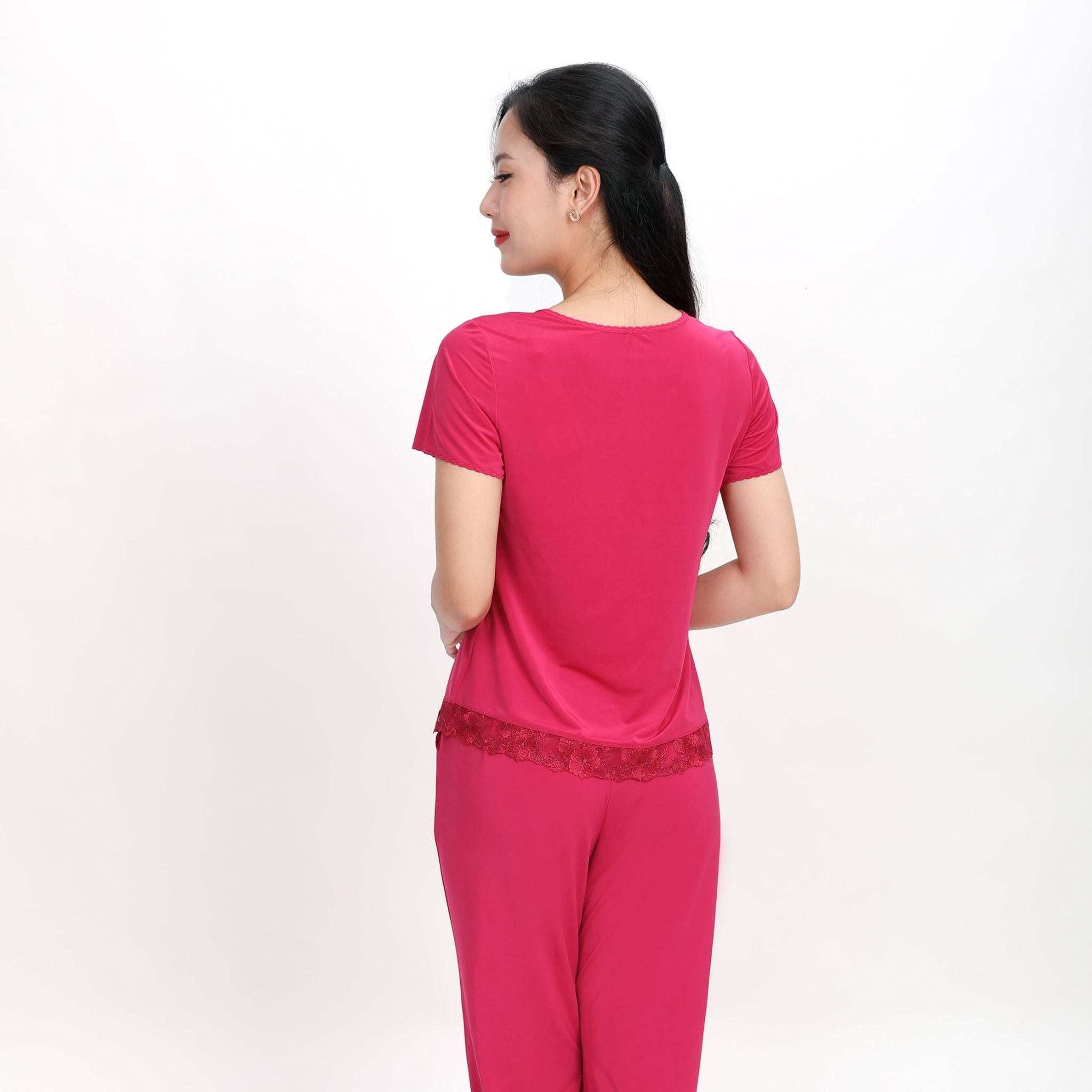 Set đồ bộ nữ kiểu quần dài tay ngắn chất thun lạnh siêu bền 013p 3335