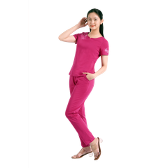 Set đồ bộ nữ kiểu quần dài tay ngắn chất cotton siêu mát 023p 3316