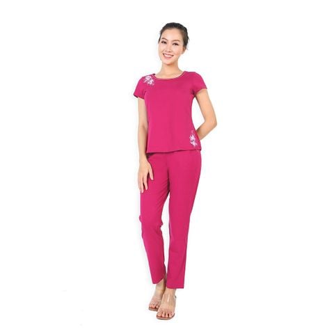 Set đồ bộ nữ kiểu quần dài tay ngắn chất cotton siêu mát 023p 3287