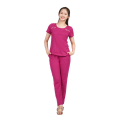 Set đồ bộ nữ kiểu quần dài tay ngắn cotton cvc mát 193p 3309