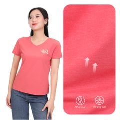 Áo thun nữ tay ngắn Form Suông Cổ Tim chất cotton siêu mát 190p 0337