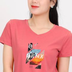 Áo thun nữ tay ngắn Form Suông Cổ Tim chất cotton siêu mát 190p 0323