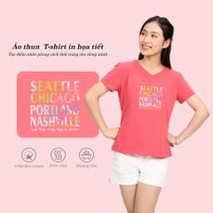Áo thun nữ tay ngắn Form Suông Cổ Tim chất cotton siêu mát 190p 0325