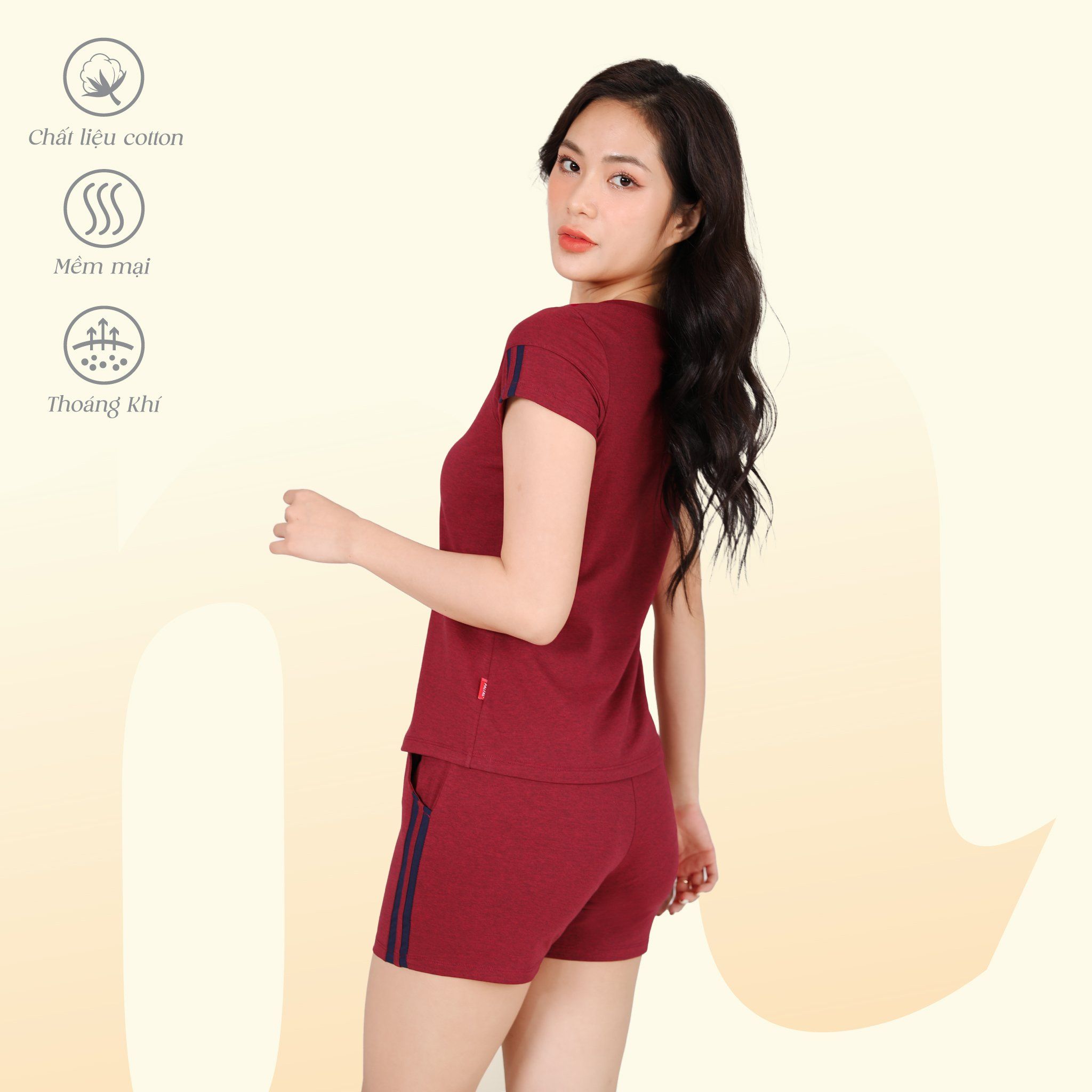 Set đồ bộ nữ kiểu quần đùi nữ kiểu quần đùi tay ngắn chất cotton siêu mát 195p 5231