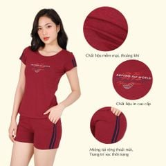 Set đồ bộ nữ kiểu quần đùi nữ kiểu quần đùi tay ngắn chất cotton siêu mát 195p 5231