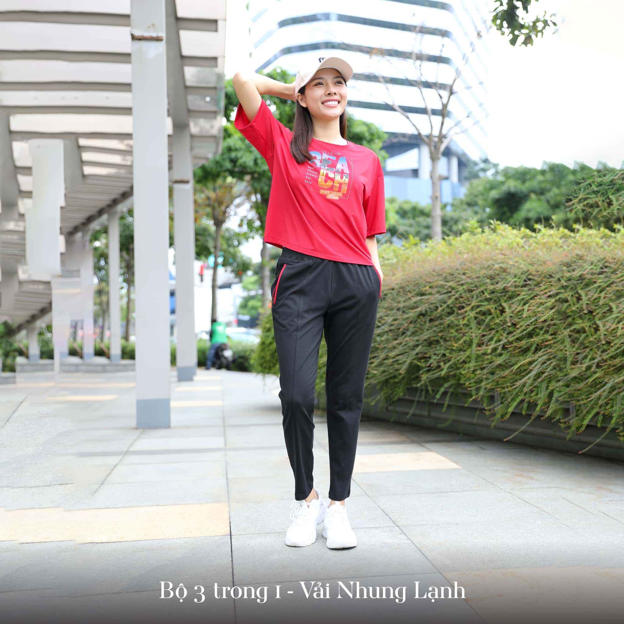 Set đồ bộ nữ kiểu quần dài tay ngắn chất nhung lạnh 153p 6002